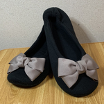 リボンスリッパ　グレージュリボン