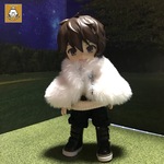 【オビツ11サイズ】もふもふケープ・白3【ねんどろいどどーるサイズ】