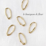 F013  6pcs フレーム オーバル ねじれ ゆがみ 変形 小さめ パーツ チャーム