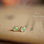 エチオピア産プレシャスオパールスタッドピアス　　k14gf
