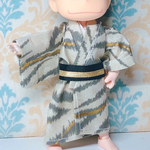 【着物】🖤ホワイトタイガー🐯柄かっこいい着物3点セット⭐︎オビツ11 ねんどろいどどーる 