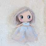 イーマリーちゃんサイズ　チュールドレス　No.83　アイスブルー＆シャイニーベージュ
