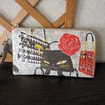 おしゃれな黒猫のＬ字型長財布