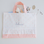 【受注生産予約】フリルのお名前刺繍レッスンバッグ【納期：3月中旬ごろ】