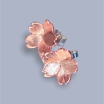 河津桜のピアス　silver925 伝統彫金　桜　さくら　お花見　おはな　ピンク　卒業式　入学式　成人式　春　シルバーアクセサリーシルバージュエリー　受験　ピクニック　