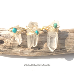 Natural crystal wire wrapped ring