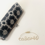 ミナペルホネン　anemone ダークネイビー☆ ハンドメイド　がま口　ペンケース