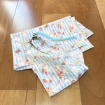 シンプルタグ無し★スカイブルーラビット★給食セット★給食ナフキン40×60★ランチョンマット　小学校