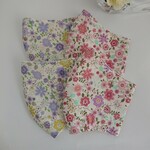4枚セット子ども小花柄マスク(ピンクとパープル)