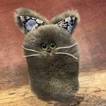 保護猫チャリティぬいぐるみ【チャコールグレーさん】