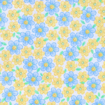 USAファブリック　Cute Packed Flowers Blue