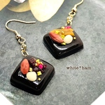 【現品限り】マンディアンチョコのピアス  四角