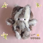 お迎えが決まりました。大きめマダラネコ♪手のひらからはみ出るサイズのぬいぐるみ☆①