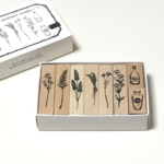 ボトル・植物はんこ（Bタイプ・8個セット）　ボタニカル　ハンコ　スタンプ　コラージュ