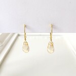 【再販×2】〈痛くない〉～フェイクピアス～ハニードロップ×ゴールドリングイヤリング・イヤークリップ(両耳用)(手で調節可能)  管理No.1919
