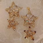星のストラップとブローチ☆オートクチュール刺繍