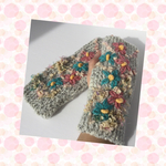 ハンドウォーマー♡お花♡グレー