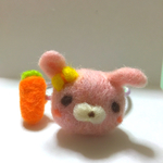 羊毛フェルト うささんヘアゴム