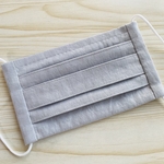 プリーツマスク　#ハーフリネン.シャンパングレー