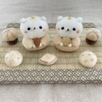 【受注制作】お内裏クマ様とお雛クマ様* set  ナチュラルver.