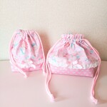 キラキラパフュームのお弁当袋＆コップ入れ☆ピンク☆