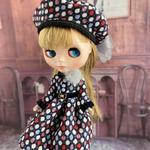 レトロワンピース(tuile noir) ベレー帽付き2点セット