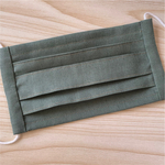 プリーツマスク　#フォレストグリーン．ハーフリネン