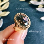 ゴルゴーンの煌めく瞳 Gemstone Ring "Smoky quartz"
