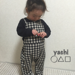 綿麻ブロックチェック♡サロペット♡（後ろで結ぶtype）