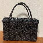 エコクラフト    ブロック編み&花車編みバッグ