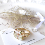 お花のぷっくりスクエアリング