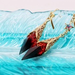 大人　可愛い　グラデーション　レジン　アシンメトリーピアス　ブラックとレッド28