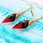 大人　可愛い　グラデーション　レジン　アシンメトリーピアス　レッドとブラック30