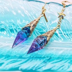 大人　可愛い　グラデーション　レジン　アシンメトリーピアス　ピンクとブルーのハーフ 34