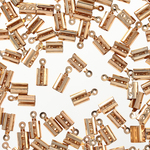 紐留め　カシメ　金具　ゴールド　5mm　筒形　KC金　100個　ヒモ留め　紐止め　エンドパーツ　アクセサリー　ハンドメイド AP2853