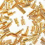 紐留め　カシメ　金具　ゴールド　5mm　筒形　100個　ヒモ留め　紐止め　エンドパーツ　アクセサリー　ハンドメイド AP2854