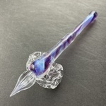 紫の螺旋ガラスペン