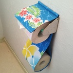 [再販]プルメリアの花　ブルー　トイレットペーパーホルダーカバー