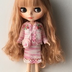 セット・りか☆ネオブライス服＊カーディガン秘密の花園(段染めピンク)