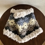 ＊お花が並んだ模様の 暖かカウル，ネックウォーマー