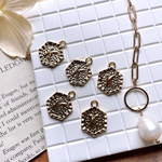 4pcs★18KGP イニシャル チャーム【K】 #386