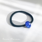 【訳有り】天然石 ラピスラズリ×クリスタルクォーツの髪飾り（ヘアゴム） - lapis lazuli