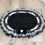 ブラックファ〜プリンセスカフェマット✨犬用（63×53センチ程）