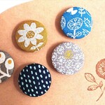 ▼Covered＊buttonマグネット５個SET！(２７㎜サイズ)▼ 北欧柄いろいろセットC