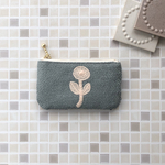 happy camouflage & bonheur  ミニポーチ　ミナペルホネンの刺繍生地　ボヌール
