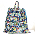 特大　かわいい森のがっこう柄　お着替え袋　45×45 撥水加工裏付　