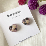 春　ピアス　ぷっくり　ミニハート　かすみ草　ピンク　ハートピアス　ハートイヤリング