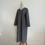 [送料込]　起毛オックスフォード　フロントタックワンピース　M