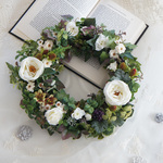 ☆再販　white garden 30cm 【リース・玄関リース・ドアリース】