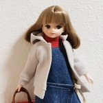 リカちゃん服＊フーディー(グレージュ)